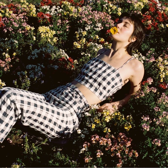 Aniela Parys Enoke Trousers Size Small Checkered Crop Pants - Picture 10 of 12